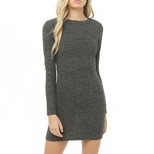 💟 Forever21 Grey Knit Ribbed Sweater Dress 💟